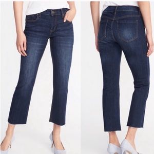 Old Navy Raw Edge Cropped Flare Ankle Jeans NWT 16